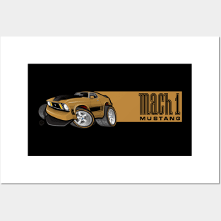 Mach 1 Gold with Gold Stripe Posters and Art